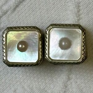 Vintage 20s BAER & WILDE Pat 1923 Mother of Pearl Cufflinks Kum-a-Part Classic